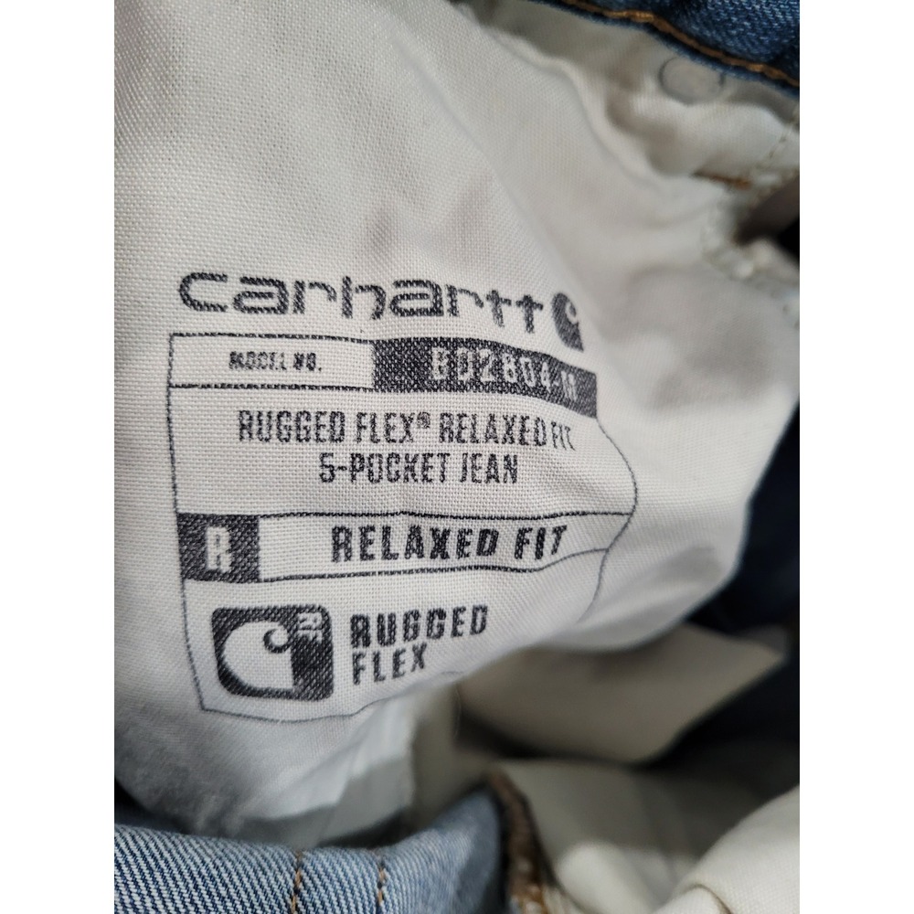 Carhartt Mens Relaxed Fit Rugged Flex 5 Pocket Jean 33x32 Blue Denim #11 - Picture 7 of 7